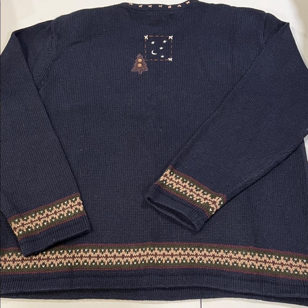 Christopher‎ & Banks - M, Navy Sweater with Animal Motif - Picture 2 of 7